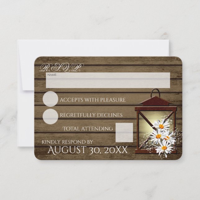 Rustic Barn Wood and Lantern Response (Front)