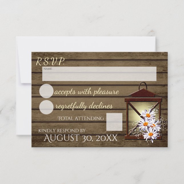 Rustic Barn Wood and Lantern Response (Front)