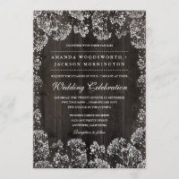 Rustic Barn Wood Baby's Breath Wedding Invitations