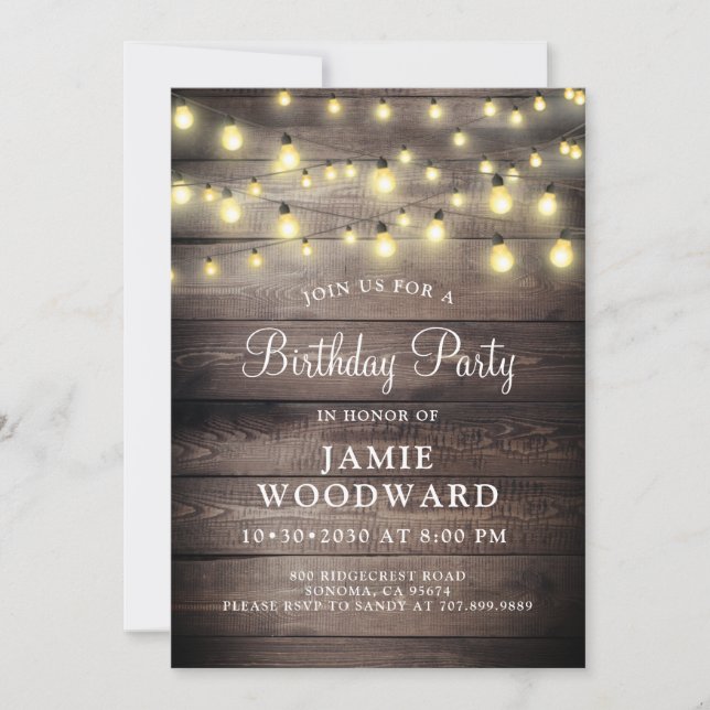 Rustic Barn Wood Birthday Party  Invitation (Front)