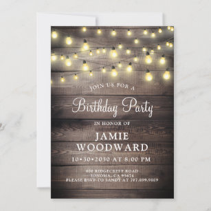 Rustic Barn Wood Birthday Party  Invitation