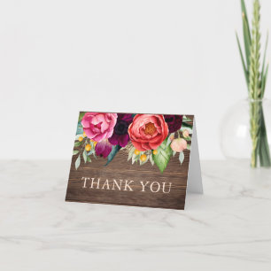 Rustic Barn Wood Botanical Thank You