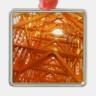 Rustic Barn Wood Construction Metal Tree Decoration