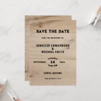 Rustic barn wood country wedding Save the date