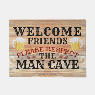 RUSTIC Barn Wood Funny BEER MAN CAVE   Welcome Doormat