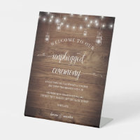 Rustic Barn Wood Heart Script Unplugged Ceremony