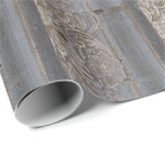 rustic barn wood lace western country wedding wrapping paper<br><div class="desc">Western country grey barn wood on lace wedding invitations. Rustic country and lace wedding favours.</div>