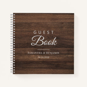 Rustic Barn Wood New Couple Wedding Guest Book