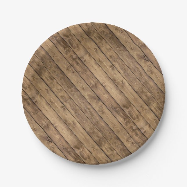 Rustic Barn Wood Paper Plate (Front)