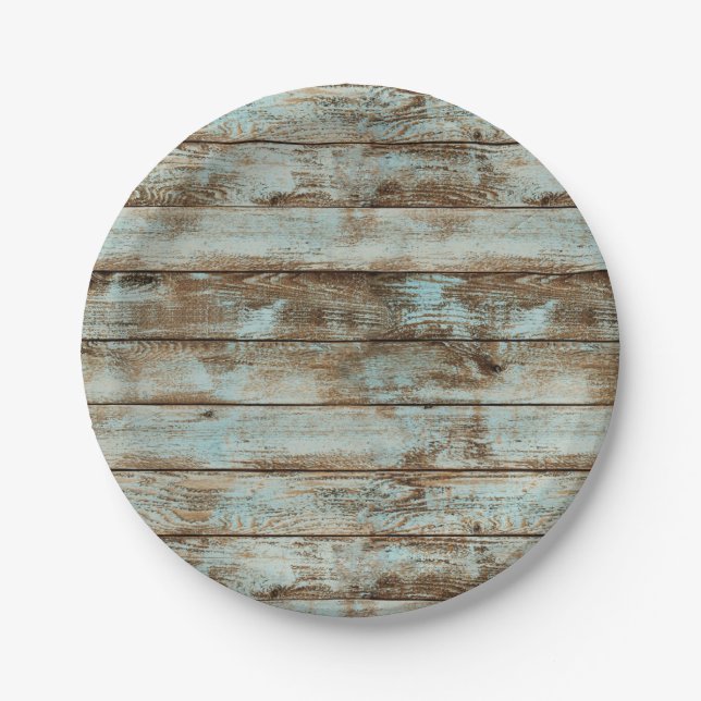 Rustic Barn Wood Paper Plate (Front)