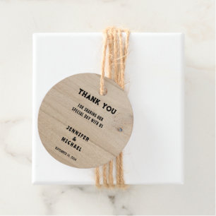 Rustic barn wood rural country Wedding Thank You Favour Tags