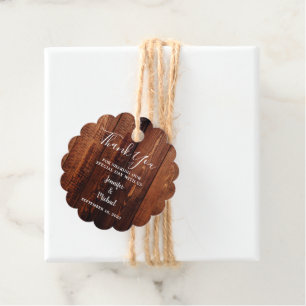 Rustic barn wood script country Wedding Thank You Favour Tags