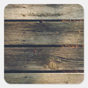 Rustic Barn Wood Square Sticker