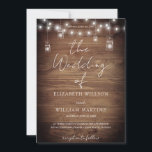 Rustic Barn Wood String Lights All In One Wedding Invitation<br><div class="desc">Modern and elegant design printed Chic Rustic Barn Wood String Lights Calligraphy Script Minimal All In One Wedding Invitation that can be customised with your text. Please click the "Customise it" button and use our design tool to modify this template. Check out the Graphic Art Design store for other products...</div>