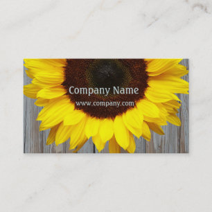 Rustic Barn Wood Sunflower Business Card