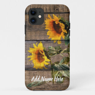 Rustic Barn Wood Sunflower Case-Mate iPhone Case