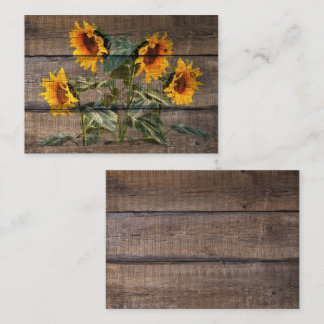 Rustic Barn Wood Sunflower Enclosure Card