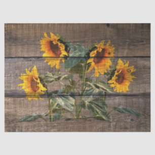 Rustic Barn Wood Sunflower Tissue Paper