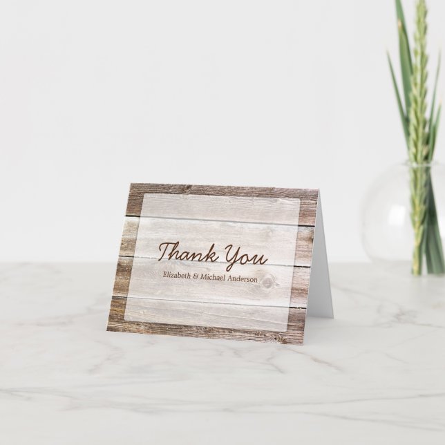 Rustic Barn Wood Thank You (Front)