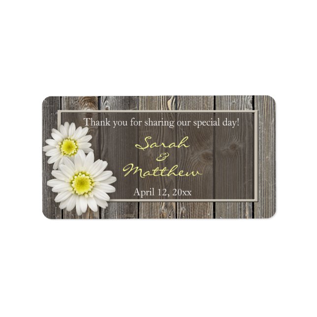 Rustic Barn Wood Wedding Favour Labels (Front)