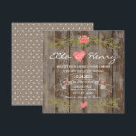 Rustic Barn Wood Wedding Invitation<br><div class="desc">Vintage and rustic barn wood wedding invitation. Perfect for a country wedding! Personalise with your details. Also available,  matching response cards,  napkins and more.</div>