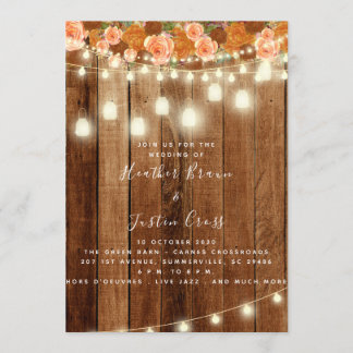 Rustic Barn Wood Wedding Invitation/Celebration Invitation