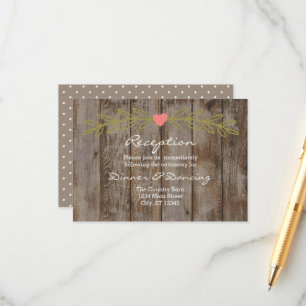 Rustic Barn Wood Wedding Reception Enclosure Card