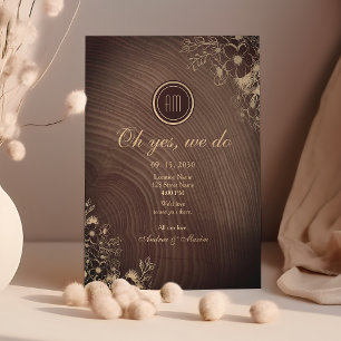 Rustic Barn Wood Wedding Reception Invitation