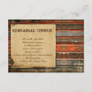 Rustic Barn Wood Wedding Rehearsal Invitation