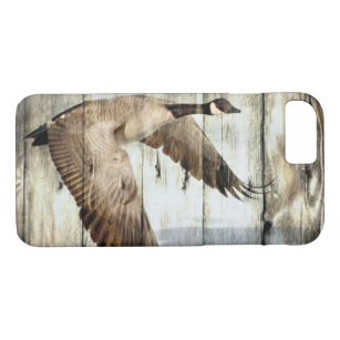Rustic Barn wood Western Country flying Wild Duck Case-Mate iPhone Case