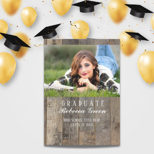 rustic barn wood western country graduation party invitation