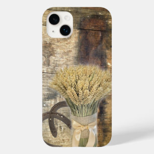 rustic barn wood wheat horseshoes western Case-Mate iPhone 14 plus case