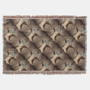 rustic barn wood wildflower cowboy western star throw blanket