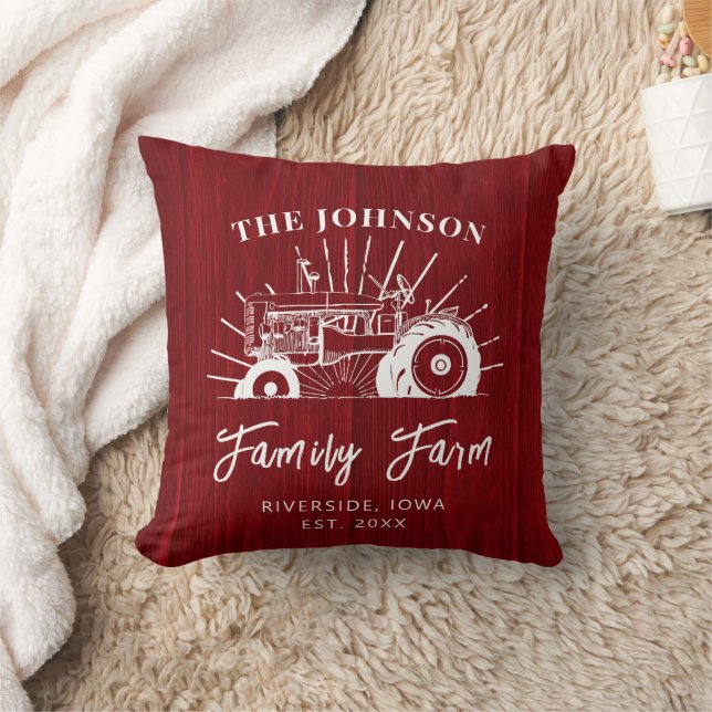 Rustic Barnwood Farmhouse Christmas Throw Pillow (Blanket)