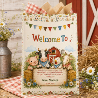 Rustic Barnyard 2nd Birthday kids Party Banner