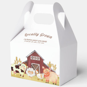 Rustic Barnyard Farm Animals Baby Shower Favour Box