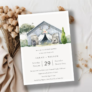 Rustic Barnyard Farm Theme Couples Shower Invite