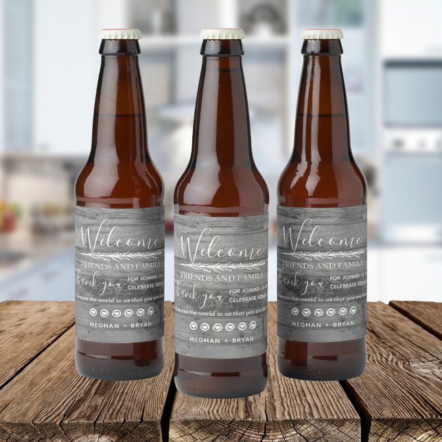 Rustic Barnyard Wedding Thank You Beer Bottle Label (Rustic Barnyard Wedding Thank You Beer Bottle Label)