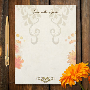 Rustic Baroque Floral Mexican Sacred Heart Custom Letterhead