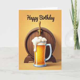 Rustic Barrel Birthday Card