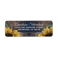 Rustic Barrel Vintage Sunflower Wedding Address