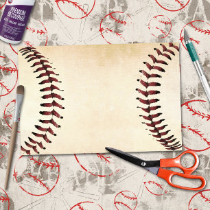 Rustic Baseball Strings Horizontal Tissue Paper