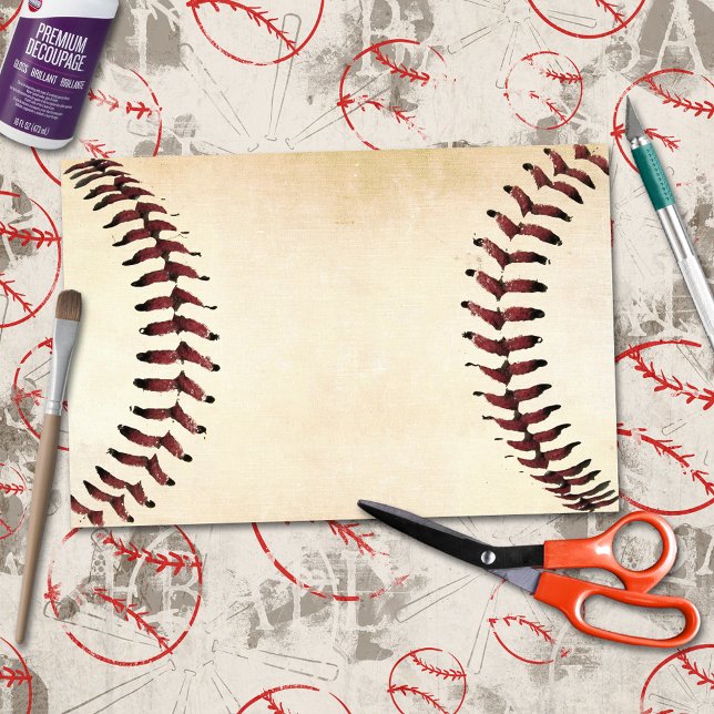 Rustic Baseball Strings Horizontal Tissue Paper (Creator Uploaded)