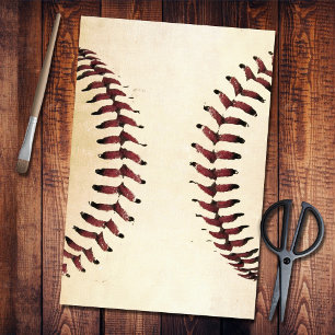 Rustic Baseball Strings Vertical Tissue Paper