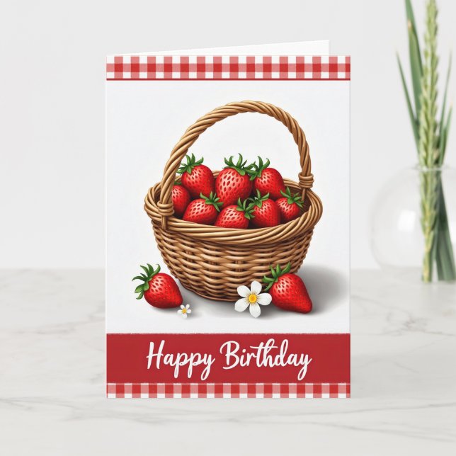 Rustic Basket Birthday Card (Front)
