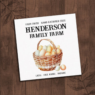 Rustic Basket Chicken Eggs Farm Business Card