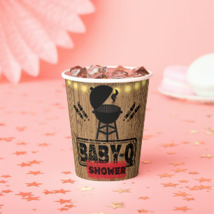 Rustic BBQ-Baby Grill Baby Shower Paper Cups