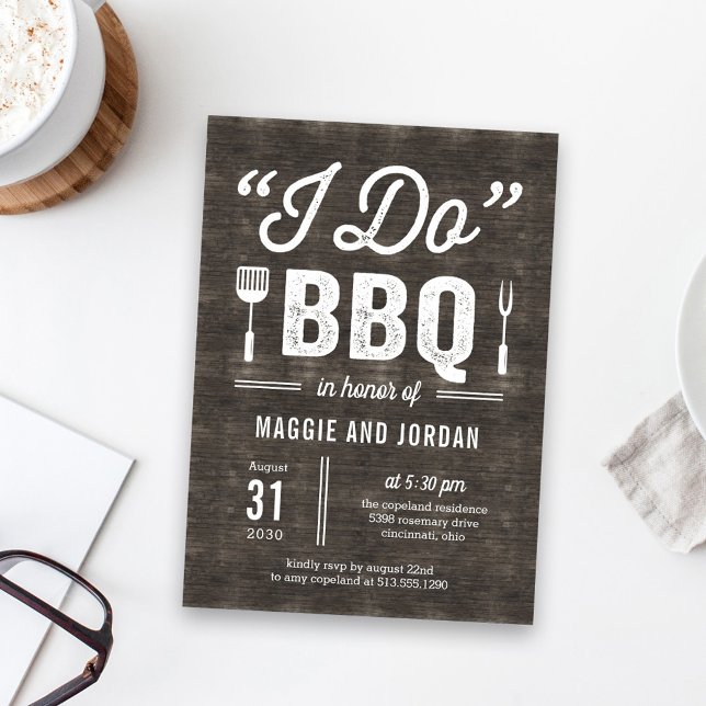 Rustic BBQ Couple Shower or Rehearsal Dinner Invitation (Creator Uploaded)