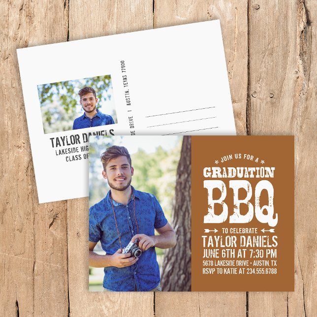 Rustic BBQ Graduation Party Invitation (Creator Uploaded)