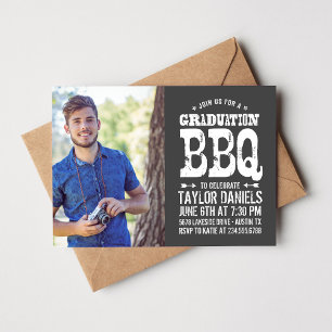 Rustic BBQ Graduation Party Invitation